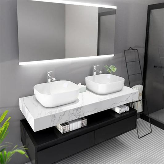 Custom-Made Double Basin Vanity and Quartz Top (Custom Sizes From 120cm up to 240cm)