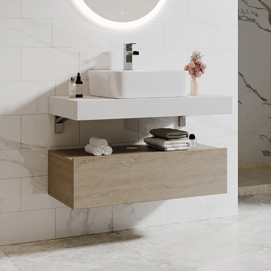 Custom-Made Double Basin Vanity and Quartz Top (Custom Sizes From 70cm up to 150cm)