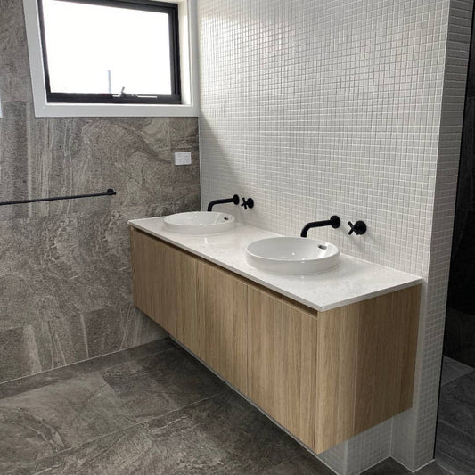 Custom-Made Double Basin Vanity and Quartz Top (Custom Sizes From 120cm up to 240cm)