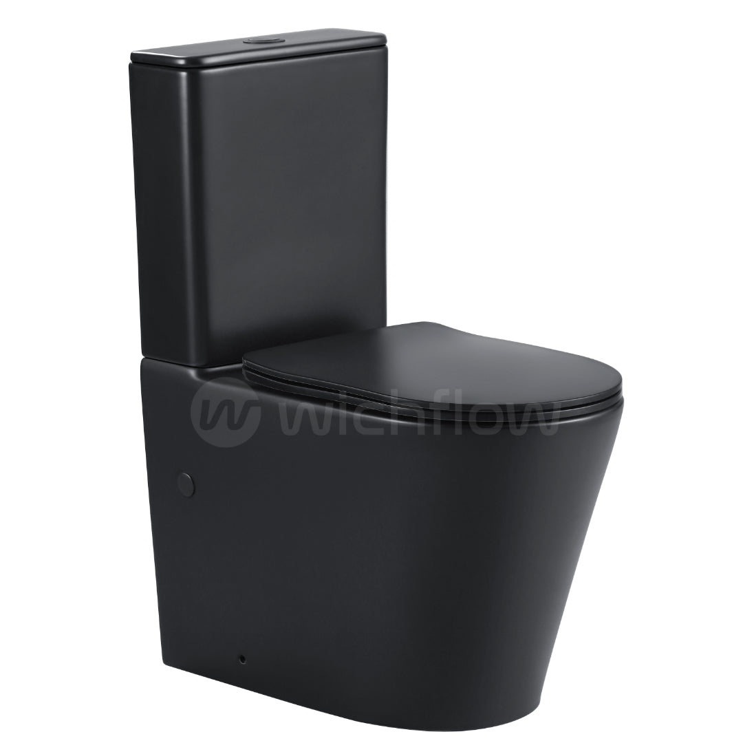 LYRA Ultra Premium Matte Black Close coupled WC with Soft Close Seat Cover