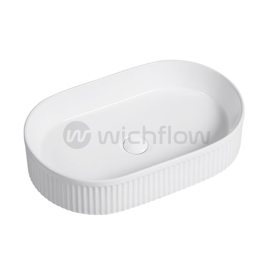 Fluted 58 x 27.5 x 12cm countertop Wash Basin