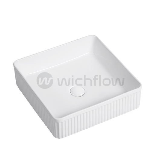 Fluted 41.5 x 41.5 x12cm  countertop Wash Basin