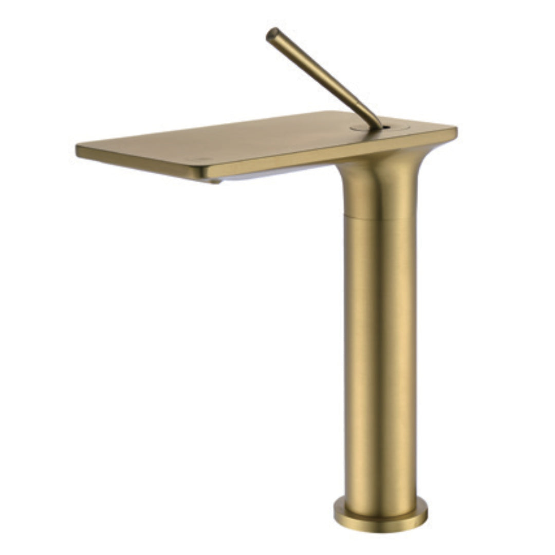 Cascada Tall Brushed Gold Basin Mixer
