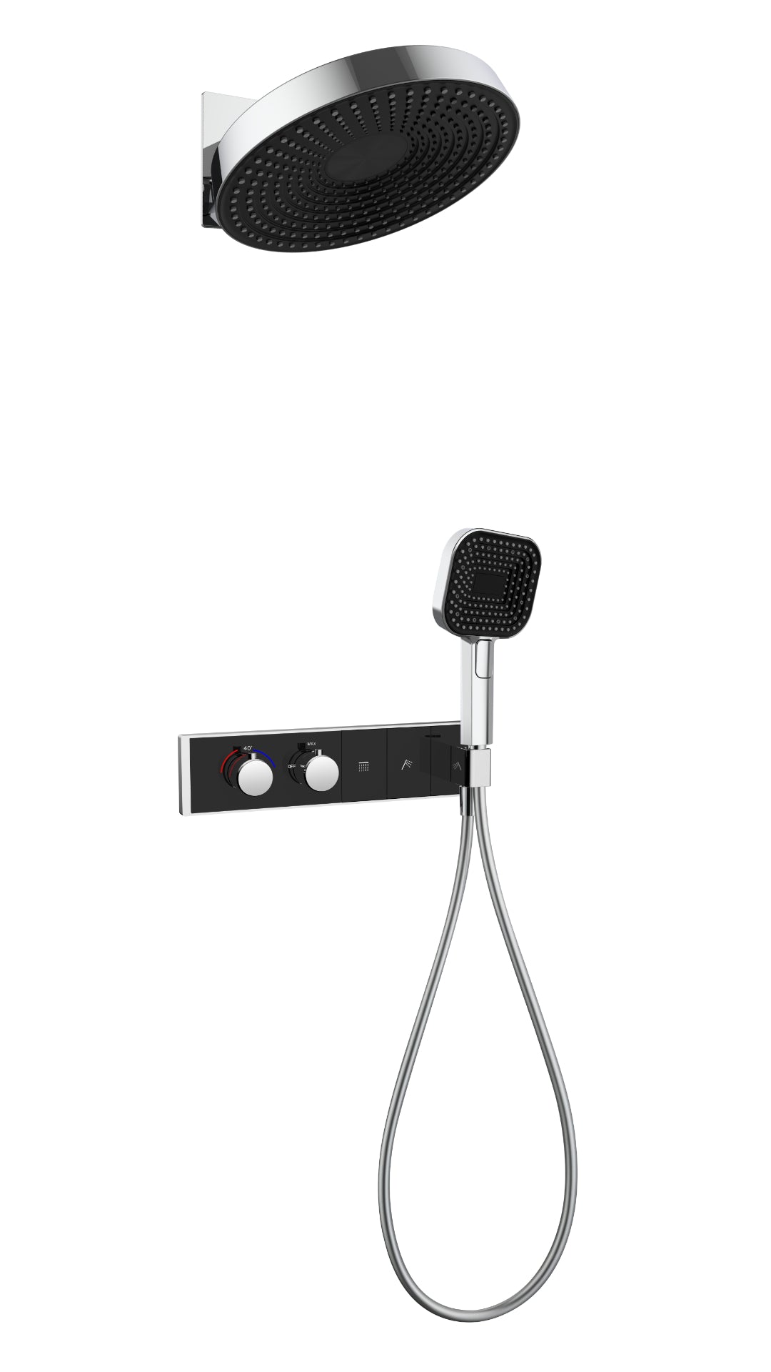 Three function Chrome Thermostatic Shower