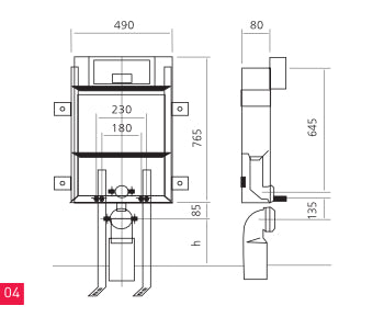 Wichflow Concealed Tank without Frame with Flush Plate