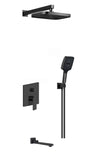 Alinda Pro Matte Black Concealed five ways Mixer set