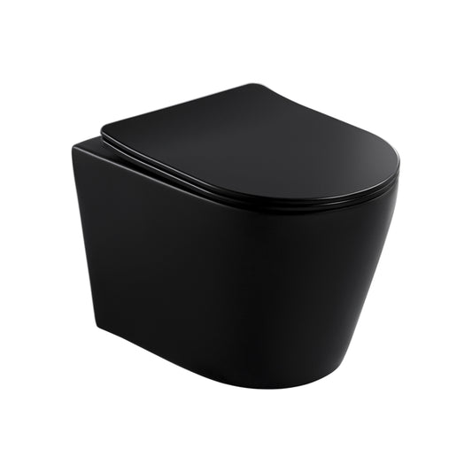 LYRA Matte Black Rimless Wall Hung with Soft close seat cover