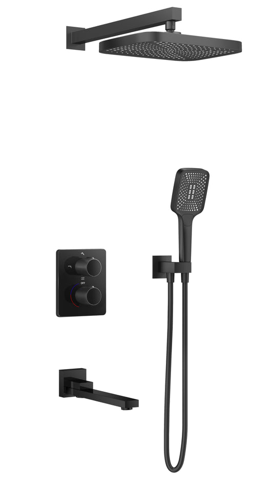 Premium Matte Black Concealed five ways Mixer set