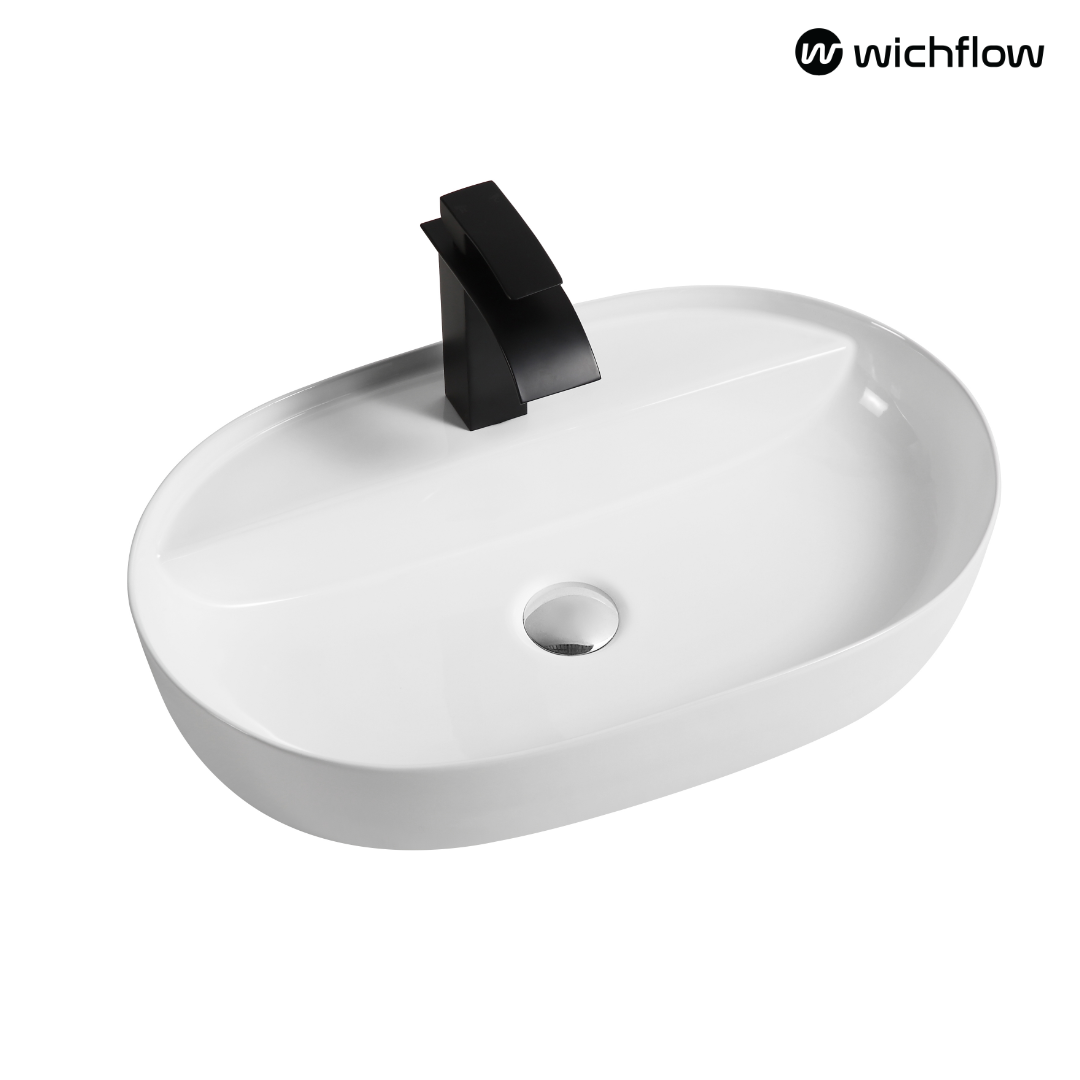 Luna 60 x 45cm countertop Wash Basin With Tap hole