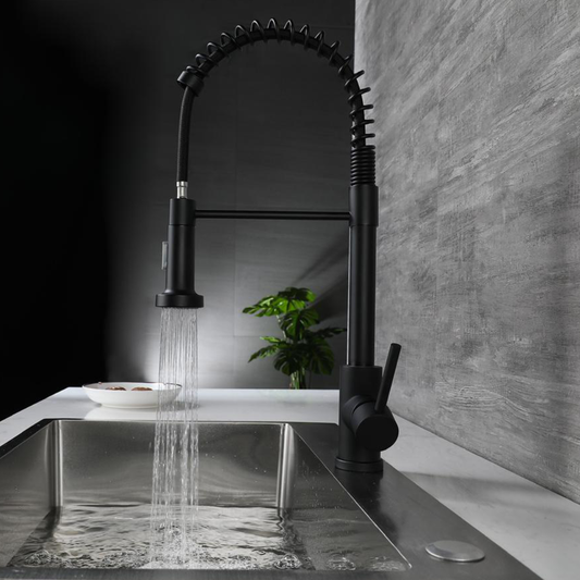Wichflow Matte Black Pull-Out Kitchen Mixer