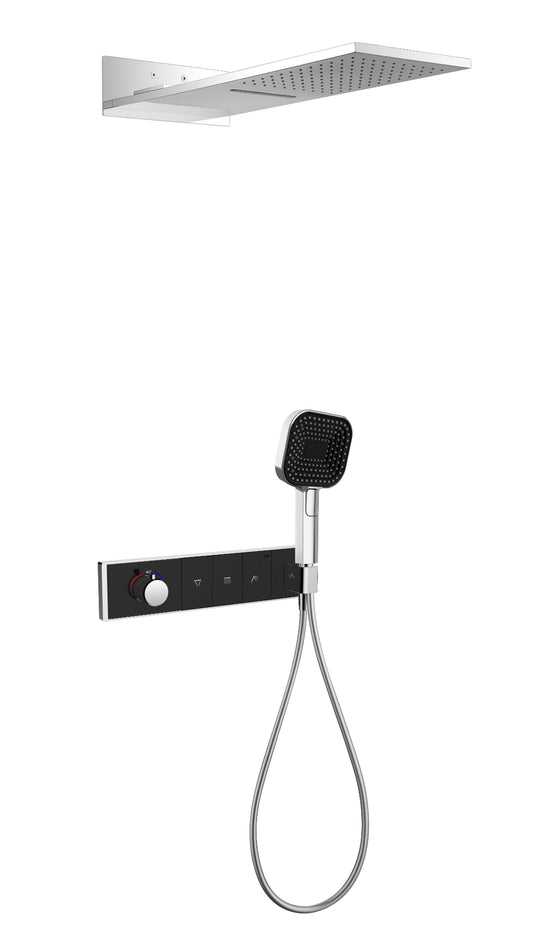 Three function Chrome Thermostatic Shower