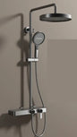 Three Function Gun Metal  grey Shower Set with tempered glass