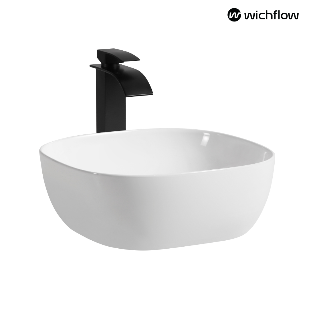 Tucana 42cm x 42cm countertop Wash Basin W/out Tap hole