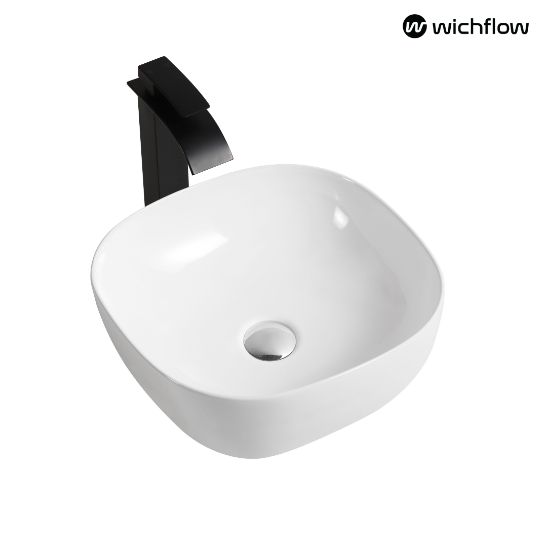 Tucana 42cm x 42cm countertop Wash Basin W/out Tap hole