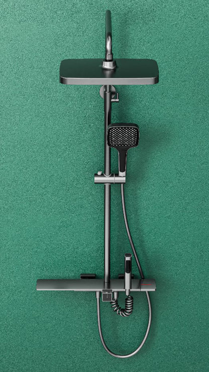 Four Function Gun Metal Grey Premium Shower Set