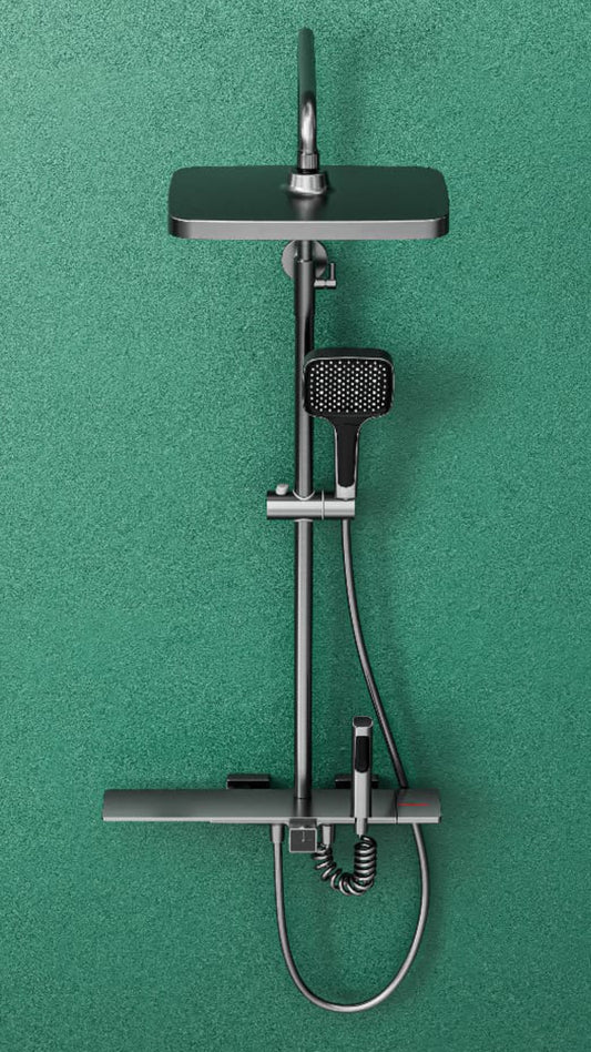 Four Function Gun Metal Grey Premium Shower Set