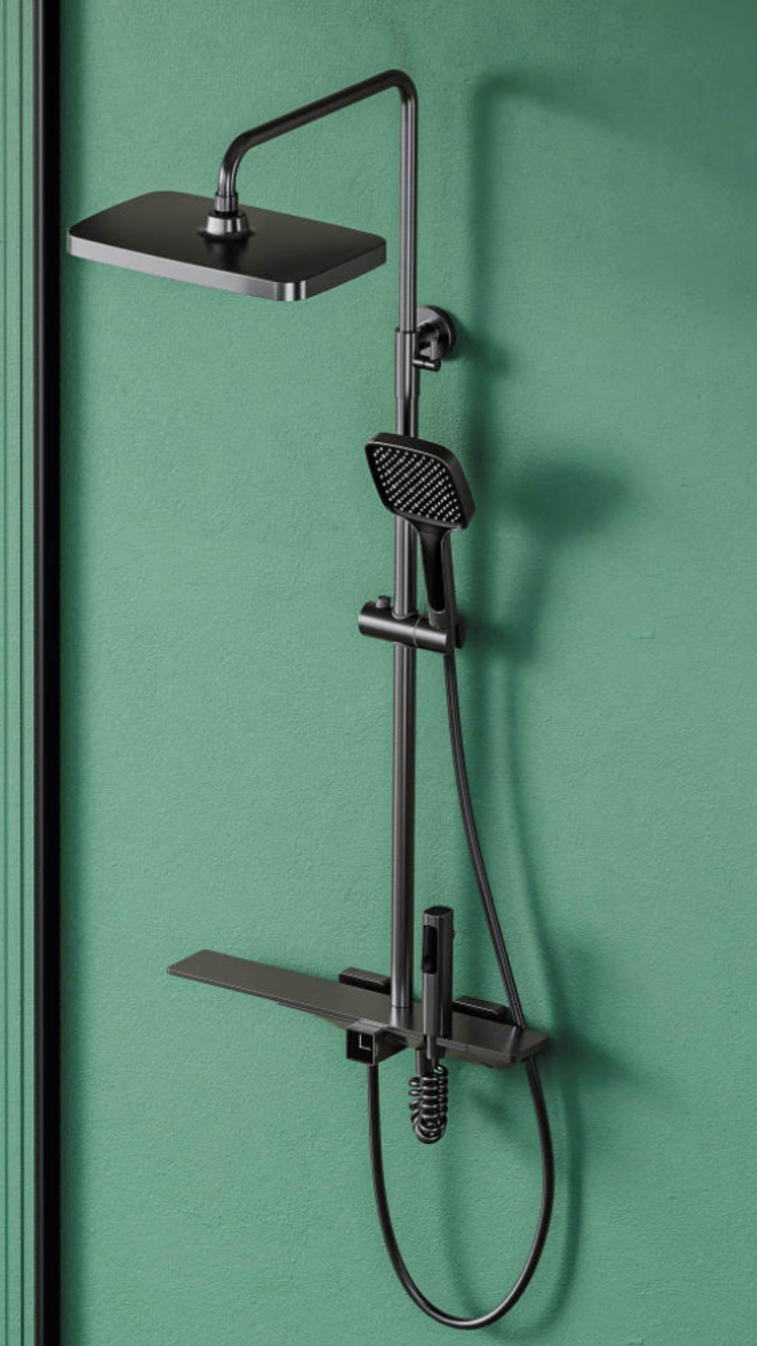 Four Function Gun Metal Grey Premium Shower Set