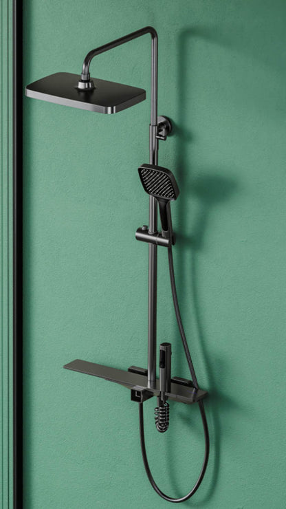 Four Function Gun Metal Grey Premium Shower Set