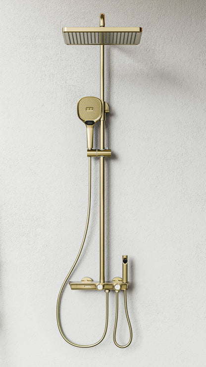 Brushed Gold four way Surface Shower Set