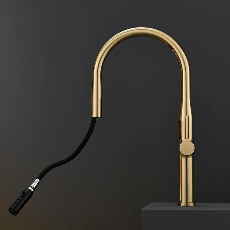 MAJESTIC Brushed Gold Pull-out Kitchen Mixer