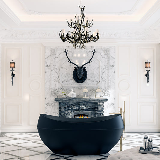 Matt Black Adonis Freestanding Bathtub