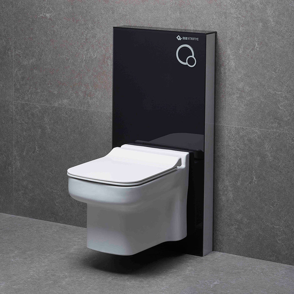 Black Glass Cistern for Wall Hung WC (GLASS TANK ONLY)