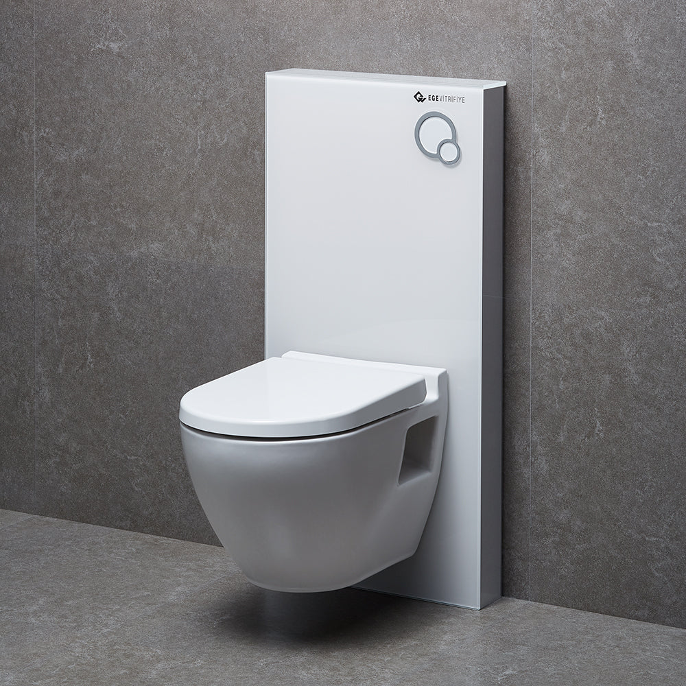 White Glass Cistern for Wall Hung WC (GLASS TANK ONLY)